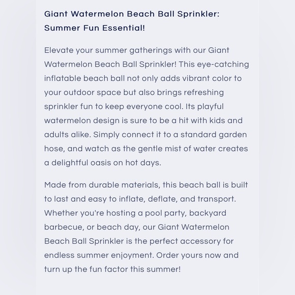 Giant Watermelon Beach Ball Sprinkler by Poolcandy - Picture 6 of 6